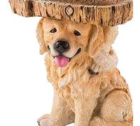 Gonetre Statue de Bain d'oiseaux en Résine, Ornements d'arbre pour Chiots, Décoration de Jardin élégante, Mangeoire à Oiseaux de Grande capacité pour Décoration de Cour Extérieure,