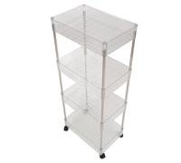 Gonetre Table à Langer pour bébé, Chariot avec roulettes, Organisateur de Rangement Polyvalent pour Les Essentiels du Nouveau-né, Support Transparent, Décor de Pépinière