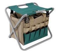 Gonetre Tabouret de Jardin Pliant avec Sac à Outils Amovible pour | Tissu Oxford 600D, Résistant aux Déchirures, Poignée de Transport, Sac de Rangement 11,8x9,3x10,4 Pouces