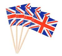 Gonetre Union Jack Mini Flags British Spille de Dentifri les Drapeaux Prime Food Grade Paper Material Party Fournitures For Street Fêtes Garden Parties Royal Events 100pcs