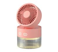 Gonetre Ventilateur à Main avec Refroidissement par Eau, Mini Ventilateur Portable avec Eau, Pliable avec Port USB, Brume, 3 Réglages de Vitesse et Veilleuse pour la Maison, Bibli (Rose)