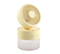 Gonetre Ventilateur à Main avec Refroidissement par Eau, Mini Ventilateur Portable avec Eau, Pliable avec Port USB, Brume, 3 Réglages de Vitesse et Veilleuse pour la Maison, Bibli (Jaune)