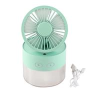 Gonetre Ventilateur à Main avec Refroidissement par Eau, Mini Ventilateur Portable avec Eau, Pliable avec Port USB, Brume, 3 Réglages de Vitesse et Veilleuse pour la Maison, Bibli (Verte)