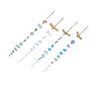 Gonetre Verre de Mer et Bois flotté Carillon fabriqué à la Main en Verre sablé Carillon éolien pour Jardin Jardin Intérieur Extérieur Décorations 4pcs