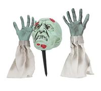 Gonetre Zombie Face Bras Stakes Vif Réalistes Halloween Scary Accessoires de Jardin Décorations pour Les Cimetières Hantés Plastique 16 Cm 38cm
