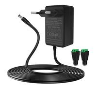 Gonew21 Adaptateur Secteur 12V 2A - Alimentation 12V, 2M Fil, 2 Fiches DC, Transformateur Entrée AC200-240V, Sortie DC12V 2A 24W, Fiche 5.5X 2.1MM avec, Chargeur AC/DC, pour Lampe LED, et Autres(~2A)