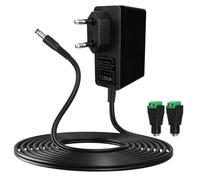 Gonew21 Adaptateur Secteur 12V 2A - Alimentation 12V, 2M Fil, 2 Fiches DC, Transformateur Entrée AC200-240V, Sortie DC12V 2A 24W, Fiche 5.5X 2.1MM avec, Chargeur AC/DC, pour Lampe LED, et Autres(~2A)