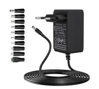 Gonew21 Adaptateur Secteur Alimentation 5V - Adaptateur AC/DC 2M Fil 10 Fiches, Universel 5V 2A 10W Sortie, Entrée AC/DC Adapter 200-240V 50-60HZ, pour Bande LED, Routeurs et Autres(~2A)
