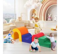 gonew21 Blocs de construction en mousse 5 en 1 avec fixation - Pour portique d'escalade et parcours d'éveil - Blocs souples imperméables avec fermeture éclair cachée - Jouet de motricité pour