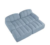 gonew21 Canapé modulaire 2 places avec 2 ottomans - Canapé Boneless en mousse haute densité 32D - Canapé pour salon et appartement - Antidérapant - Canapé 2 places polyvalent avec fonction couchage