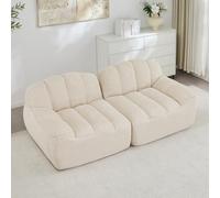 gonew21 Canapé modulaire 2 places Boneless avec coussin d'assise profond - Canapé en forme de coquillage pour salon et appartement - Pas de montage nécessaire - Canapé parfait sans boneless - Mousse