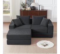 gonew21 Canapé modulaire Cloud 259 cm sans os Gris foncé Cord Spring XXL | Base antidérapante Lit d'appoint 7 jours pour salon appartement petits espaces design modulaire compact moderne