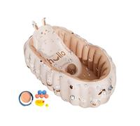 Gonflable Bébé - PVC 90x58x34cm | Avec Pompe À Air | Baignoires Gonflables Pliables | Baignoires Anti-Dérapantes Pour Tout-Petits Avec Lapin, Ours, Canard En Caoutchouc Et Ballon M