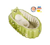 Gonflable Bébé - PVC 90x58x34cm | Avec Pompe À Air | Baignoires Gonflables Pliables | Baignoires Anti-Dérapantes Pour Tout-Petits Avec Lapin, Ours, Canard En Caoutchouc Et Ballon M