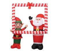 Gonflable Cadre avec Lutin et Père Noël H 180 cm - Feeric Christmas