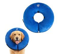 Gonflable collerette Chien, Respirant et Souple pour Anti-léchage, M | Collerette Chien pour Plaies Post-opératoires, Fermeture Velcro Réglable, PVC Confortable Sans Gêne Visuelle