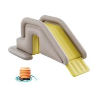 Gonflable Glissement d'eau, Parc Aquatique Piscine Gonflable Toboggan, PVC Étapes Larges Glissement de Piscine avec Pompe À Air, pour Extérieur Intérieur Arrière-Cour Jardin(Yellow)