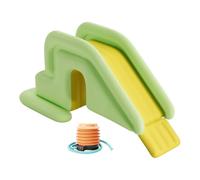 Gonflable Glissement d'eau, Parc Aquatique Piscine Gonflable Toboggan, PVC Étapes Larges Glissement de Piscine avec Pompe À Air, pour Extérieur Intérieur Arrière-Cour Jardin(Light Green)