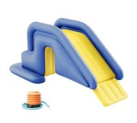 Gonflable Glissement d'eau, Parc Aquatique Piscine Gonflable Toboggan, PVC Étapes Larges Glissement de Piscine avec Pompe À Air, pour Extérieur Intérieur Arrière-Cour Jardin(Gris)