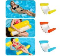 Gonflable Hamac Flottantes Pour Piscine Lit Gonflable Compact Portable Tapis De Piscine Chaise Longue Gonflable De Luxe-Orange Blanc