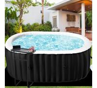 Gonflable Hot Tub 2-4 Personnes 190 x 120 x 63.5 cm 2400W Baignoire Gonflable Tub avec Bouches d'air, Couvercle Isolé, Tapis Et Pompe De Chauffage Indoor Outdoor Spa Piscine (elliptique)