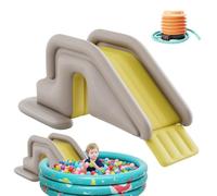 Gonflable Piscine Toboggan Aquatique, PVC Sol Piscine Toboggan, Parc Aquatique Anti-Tipping Diapositives, pour Extérieur Intérieur Arrière-Cour Jardin(Yellow)