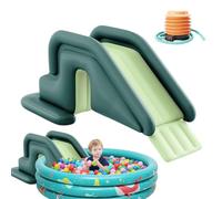 Gonflable Piscine Toboggan Aquatique, PVC Sol Piscine Toboggan, Parc Aquatique Anti-Tipping Diapositives, pour Extérieur Intérieur Arrière-Cour Jardin(Noir)