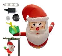 Gonflables De Noël,Père Noël Gonflable Décoration Maison,Figure de Gonflable de 107 cm pour Jardin - pour Intérieur Extérieur Jardin Pelouse Toit Événement