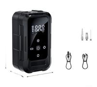 Gonfleur d'air compact 20 l/min en matériau ABS | Double alimentation 12 V DC, charge flexible, stockage de tuyau portable, corps ABS noir, utilisation de voiture et moto