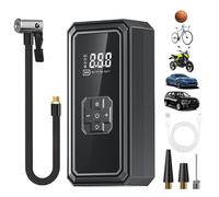 Gonfleur de Pneu Auto - Rechargeable avec Manomètre Numérique | Compresseur d'Air Portable pour Pneus de Voiture - pour Vélo Moto Ballons SUV Berline Camping Bouées Extérieur Maison Garage