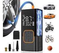 Gonfleur de pneu compresseur d'air, pompe à vélo électrique sans fil et pompe de pneu de voiture avec manomètre numérique 150 psi, affichage double valeur, lumière LED, gonfleur de pneu portable pour