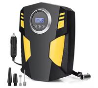 Gonfleur de pneu, compresseur d'Air Portable 12V avec Écran LCD, Lampe torche et Arrêt Automatique