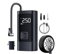 Gonfleur de pneu de voiture - Pompe de vélo avec réglage 0.2-10.3 BAR | Sans fil avec lumière LED pour les voyages et les déplacements quotidiens