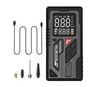 Gonfleur de pneu électrique multifonctionnel design compact manomètres de pression numériques ABS pour véhicules, vélos, équipements de sport, gonfleur rapide de pneu de voiture