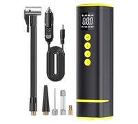 Gonfleur de pneu, gonfleur de pneus sans fil, compresseur d'air portable, 17 x 5,1 x 4,9 cm, jauge de pression électrique, performance de gonflage rapide, pour moto, camion, vélo, roue de voiture