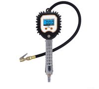 Gonfleur de pneu numérique Mesure précise ± 0,3 PSI Gonfleur de pneu | ABS et métal robustes, boîtier résistant aux chocs, durable pour l'atelier et les déplacements, noir