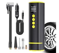 Gonfleur de pneu - Pompe à air de voiture 150 psi | Pompe à pneu électrique, pression préréglée, fonction d'arrêt automatique, gonfleur de charge USB avec lampe de poche intégrée, idéal pour la maison