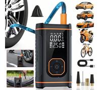 Gonfleur de pneu portable 19 cylindres, compresseur d'air sans fil avec arrêt automatique et éclairage LED, pompe à air 150 PSI, batterie rechargeable 7,4 V 1500 mAh pour pneus de voiture, vélos, moto
