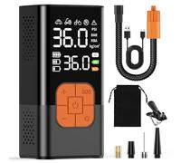 Gonfleur de pneu portable - 5 modes - Gonfleur de pneu sans fil - 150 PSI - 6000 mAh - Batterie externe rechargeable - Arrêt automatique - Affichage numérique - Pompe à air électrique avec lumière LED