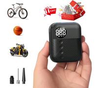 Gonfleur de pneu portable Carson avec jauge de pression numérique - Compresseur d'air rechargeable par USB pour voitures, motos, SUV, vélos et ballons de sport - Batterie 480 mAh, 150 g, lampe LED et 
