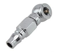 Gonfleur de pneu portable multi-usage - Buse à connexion rapide - Débit d'air rapide - Buse d'aspirateur à double tête - Fer argenté - 6,7 cm - Pour voitures, vélos, motos, camions - Design compact