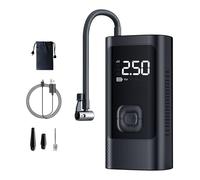Gonfleur de pneu portable - Pompe à air rechargeable sans fil de 3 à 150 PSI avec affichage numérique et lumière pour voiture, moto, vélo, pneus de sport, balles de sport, utilisation de crise, 15,5 x