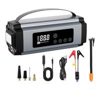Gonfleur de pneu portable pour véhicule avec compresseur d'air, batterie externe 8000 mAh et démarreur, convient pour les voitures, motos, vélos et appareils gonflables