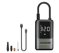 Gonfleur de pneu portable pour voiture avec manomètre numérique, lumière LED, mini compresseur d'air électrique rechargeable portable pour gonflage de pneus de voiture, régulateur de bouchons d'huile