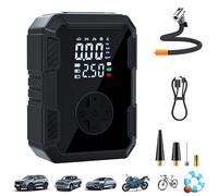 Gonfleur De Pneus,10 bar Rechargeable Sans Fil avec Éclairage LED,Pompe à Air pour Pneus de Voiture | pour SUV Berline Vélo Moto Ballons Sportifs Gonflables Extérieur Voyage sur Route