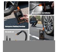Gonfleur de Pneus - Outil de Gonflage pour Véhicules Automobiles avec Batterie de Grande Capacité - Compresseur d'Air Portatif pour le Gonflage des Pneus de Voiture - Pour Auto Moto Vélo SUV
