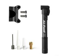 Gonfleur de vélo portable 100 PSI haute pression en acier avec adaptateur, support pour porte-bidon pour pneus de vélo de montagne et de route (noir)