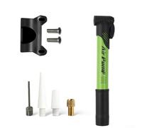 Gonfleur de vélo portable, pompe à main en acier haute pression 100 psi, avec adaptateur, support pour porte-bidon pour pneus de vélo de montagne et de route (vert)