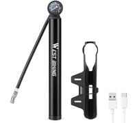 Gonfleur électrique portable pour vélo, capacité 120PSI, affichage numérique, noir