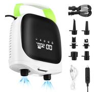 Gonfleur Électrique Sup 20PSI,Pompe Paddle Rechargeable avec Gonflage Double Étage & Arrêt Auto, Lampe LED, 6 Embouts, Portable sans Fil pour Kayak, Tente, Matelas Air, Jouets Piscine